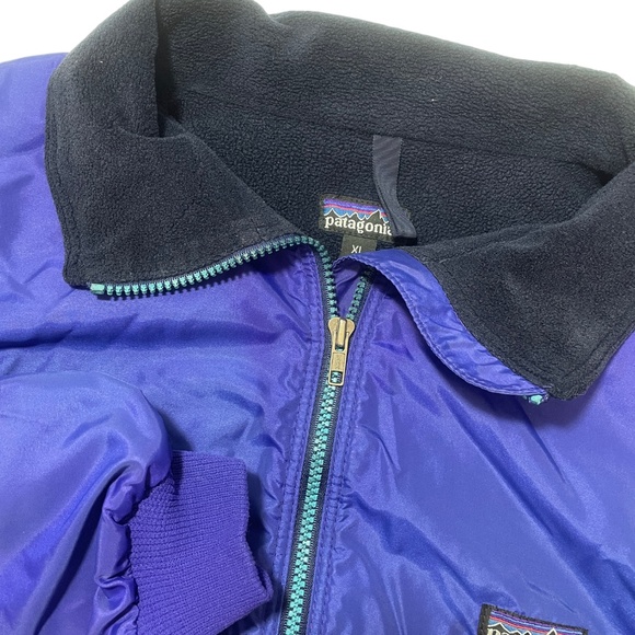 Patagonia XL Full Zip Blue Luminous Water Resistant Pockets Fleece Lined